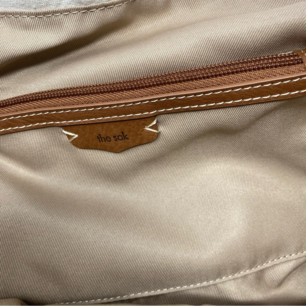 The Sak Los Felix Leather Tote “Stone” color with Contrast Tan Handle NWOT - Picture 4 of 8